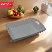 Foldable Serving Tray Plastic Serving Traywith Handle Serving Tray For Food Kitchen Outdoors Restaurants (1 Pc)