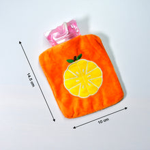 6510 Orange Small Hot Water Bag With Cover For Pain Relief Neck Shoulder Pain And Hand Feet Warmer Menstrual Cramps.