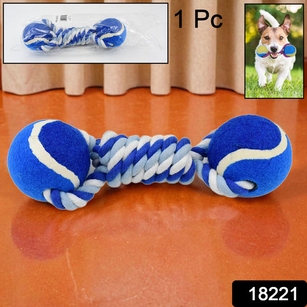 Durable Cotton Rope Dog Toy - Two-Way Ball Design (1 Pc)