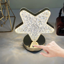 Star Shape Crystal Diamond Lamp – Cordless, USB Rechargeable, 3-Way Dimmable, Touch Control, Luxury Decorative Nightstand Lamp for Bedroom, Living Room, Party, and Restaurant Decor