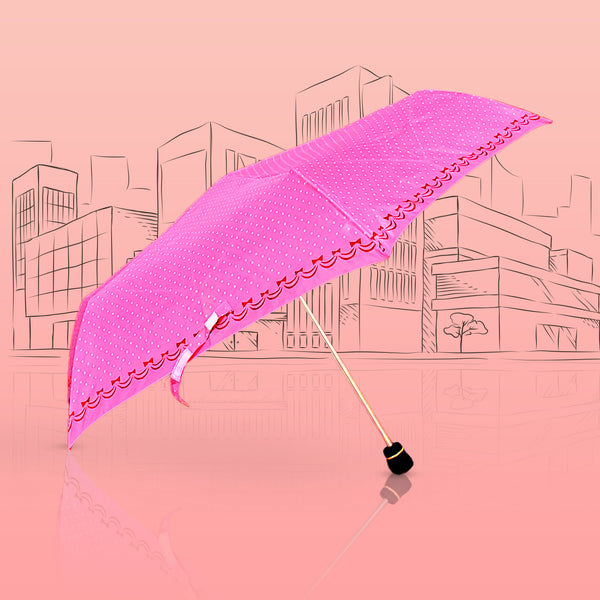 3-fold Sun  Rain Protective Solid Foldable Umbrella (1 Pc)