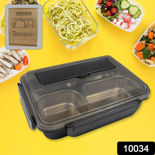 4-Compartment Insulated Lunch Box - Stainless Steel Tiffin for School & Office, Microwave & Dishwasher Safe (1 Pc) (10034)