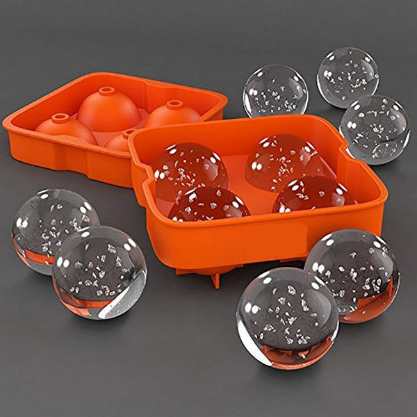 7164 Ice Trays For Freezer Whiskey Ice Cube Plastic Ball Maker Mold Sphere Mould 4 Holes New Ice Balls Party Brick Round Tray Bar Tool Ice For Whiskey