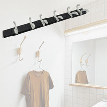 7572 Cloth Hanger Wall Door Hooks Rail For Hanging Clothes For Hanging Hook Rack Rail Extra Long Coat Hanger Wall Mount For Clothes Jacket Hats 6 Hook With Eco-friendly Liquid Adhesive Glue