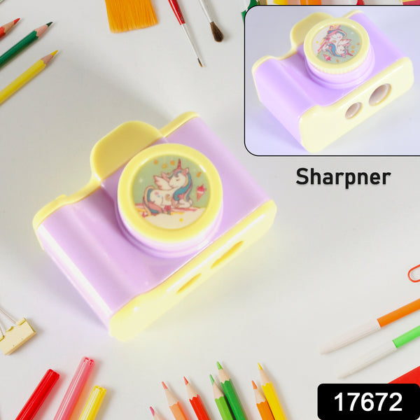 Camera Shape Pencil Sharpener – Stylish and Lightweight Manual Sharpener for Kids, Students, and Office Use (1 Pc)