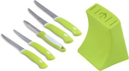 Stainless Steel Knife and Peeler Set with Stand - 6-Piece Kitchen Essentials