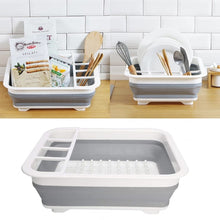 Collapsible Silicone Dish Drying Rack with Utensil Holder