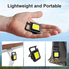 Rechargeable Mini Flashlight Keychain - Ultra-Light Portable Pocket Light with 4 Modes, Folding Bracket, Bottle Opener, and Magnetic Base for Camping and Walking.