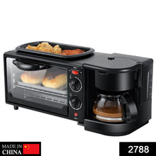 3-in-1 Breakfast Maker - Portable Toaster Oven, Grill Pan & Coffee Maker