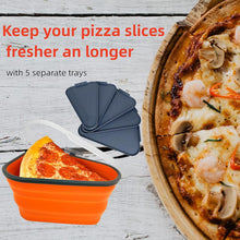 Reusable Pizza Storage Container – Expandable Silicone with 5 Microwavable Trays for Home & Outdoor