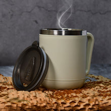 8137 Ganesh Premium Stainless Steel Coffee Mug With Heat Resistant Mug Lid. Approx 400ml Mug.