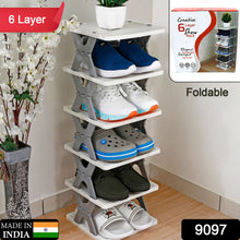 9097 Smart Shoe Rack With 6 Layer Shoes Stand Multifunctional Entryway Foldable  Collapsible Door Shoe Rack Free Standing Heavy Duty Plastic Shoe Shelf Storage Organizer Narrow Footwear Home