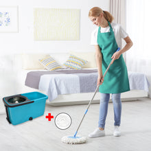 Quick Spin Mop with Plastic Spin Bucket - Easy Wheels and Large Bucket for Efficient Floor Cleaning.