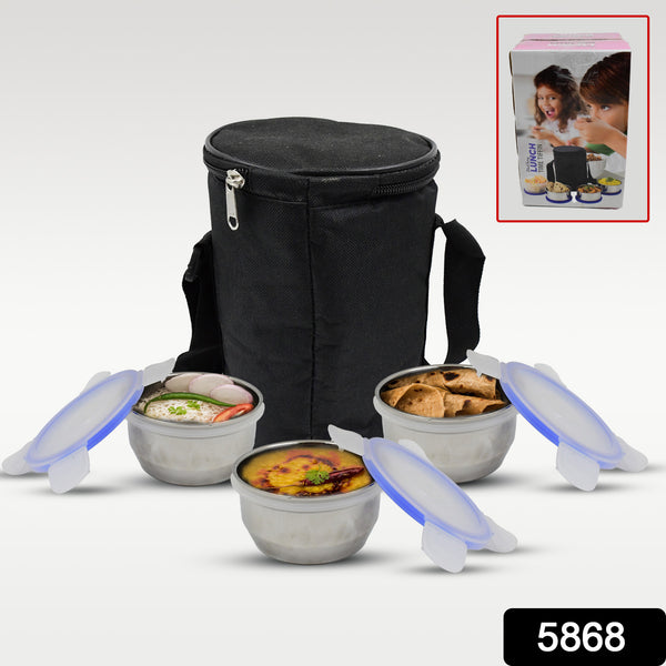 Airtight  Leak Proof Stainless Steel Container Multi Compartment Lunch Box Carry To All Type Lunch In Lunch Box  Premium Quality Lunch Box Ideal For Office  School Kids  Travelling Ideal (3 Different Lunch Box)