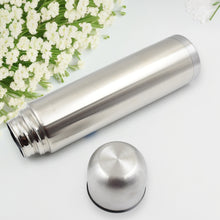 Vacuum Flask With Cover 188 Stainless Steel  Hot And Cold Water Bottle With Push-down Lid  Double Walled Stainless Steel Bottle For Travel Home Office School Picnic (500 Ml)