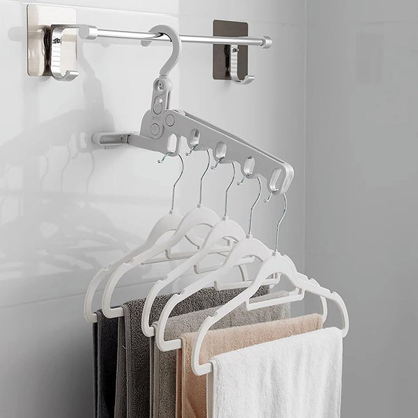 5-Hole Foldable Clothes Hanger – Space-Saving Multi-Purpose Organizer