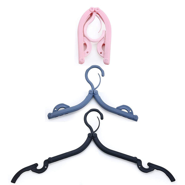 Portable  Foldable Multicolor Plastic Hangers (1pc)