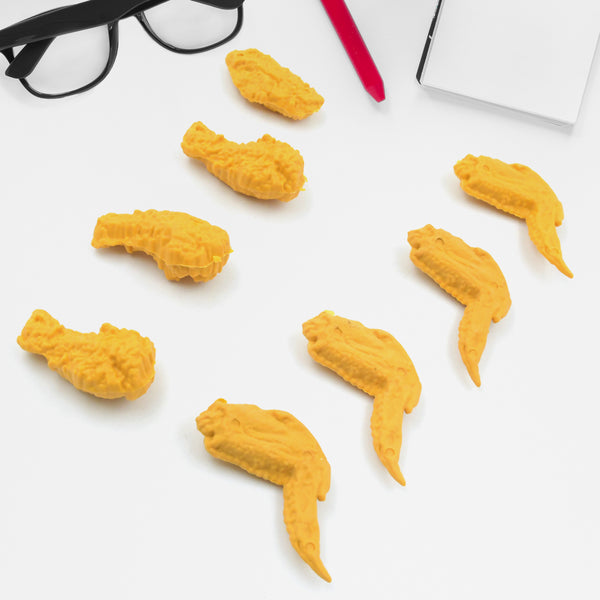 Cute Chicken-Shaped Erasers – 8-Piece Fun Pencil Eraser Set for Students, School Supplies, Party Favors, and Office Accessories.