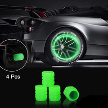 Luminous Tyre Valve Caps - Glow-in-the-Dark Car Tire Air Stem Covers (4 Pcs)