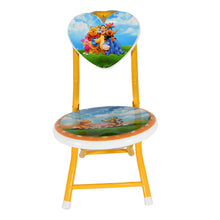 Heart-Shaped Kids Chair – Cartoon Printed Foldable Chair for Playrooms, Schools, Daycares, and Home, Metal and Fibre Body, Ideal for Picnic, Beach, and Camping (1 Pc)