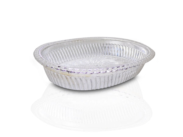 Multipurpose Oval Silver Gift Tray - Royal Design, Elegant Serving Tray for Special Occasions