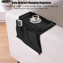 Sofa Armrest Hanging Storage Bag – Organizer for Magazines, iPad, and Books (Black) Wukusy
