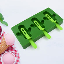 Cactus Shape Ice Cream Mold – 3-Cavity DIY Popsicle Maker for Summer Treats (1 Pc)