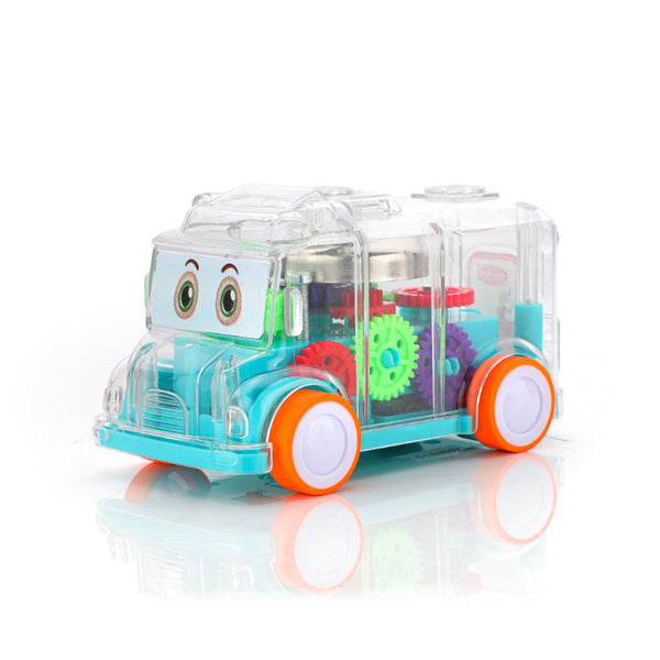 Transparent Musical Mini School Bus Toy – Fun & Interactive Toy for Kids