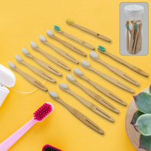 13084 Bamboo Wooden Toothbrush Softtoothbrushwooden Child Bamboo Biodegradable Toothbrushmanual Toothbrush For Adult Kids (15 Pcs Set  With Round Box)