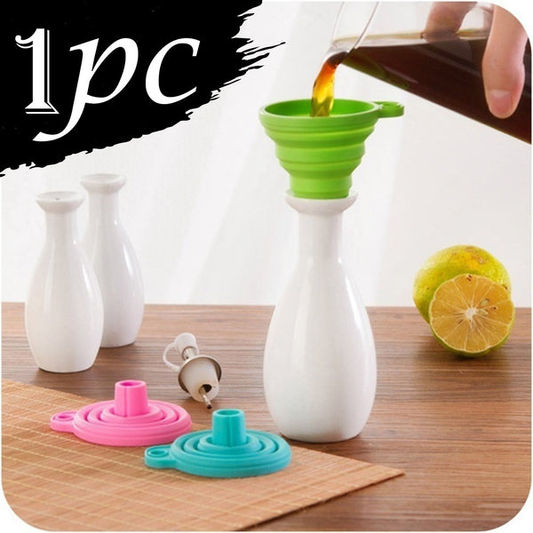 Silicone Funnel - Kitchen Tool for Pouring Oil, Sauce, Water, Juice