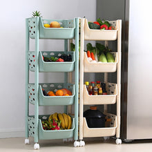 5298  4 Layers Fruit  Vegetable Basket Trolley Plastic For Home And Kitchen Fruit Basket Storage Rack Organizer Holders Kitchen Trolley