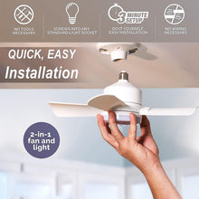 17845 Socket Fan Light Original - Cool Light Led  Ceiling Fans With Lights And Remote Control Replacement For Lightbulb - Bedroom Kitchen Living Room1000 Lumens  5000 Kelvins Cool Leds (Remote Battery Not Included)