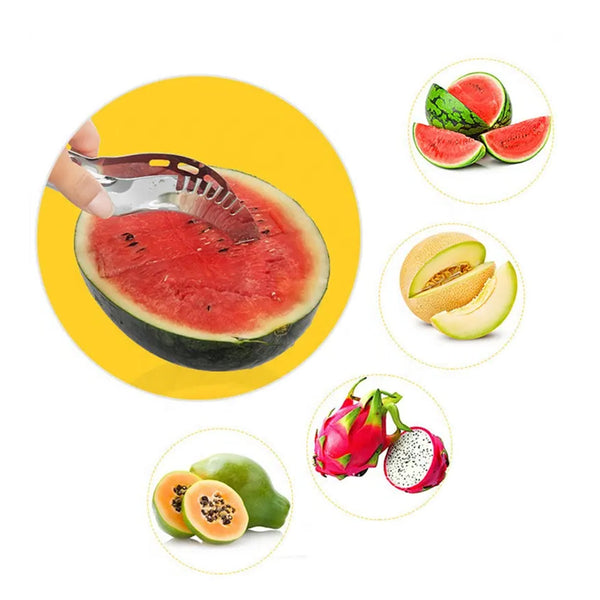 Stainless Steel Watermelon Slicer - Cantaloupe Corer, Fruit & Vegetable Cutting Tool for Kitchen Use