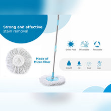 Rapid Steel Spinner Bucket Mop – 360° Self-Spin Wringing with 2 Absorbers for Home & Office Cleaning