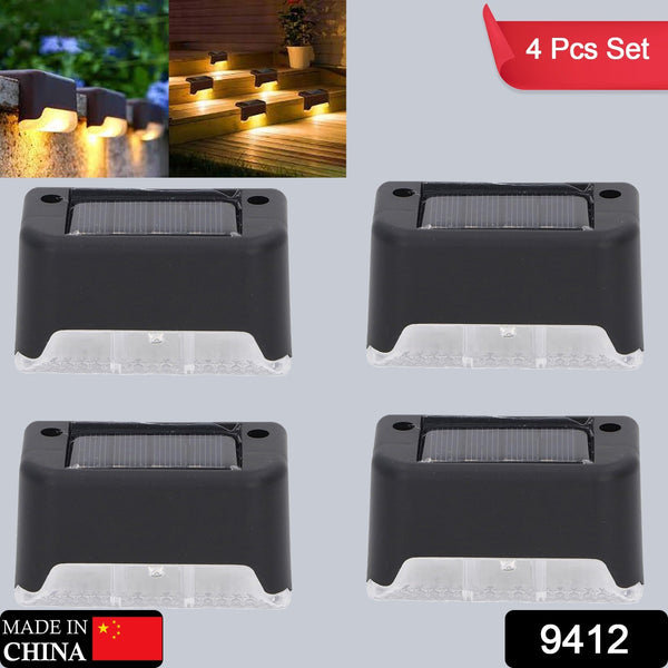 Solar Garden Lights – Waterproof Outdoor Stair, Railing & Pathway Lights (Set of 4)