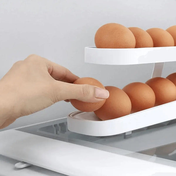 Plastic 2-tier Rolling Egg Dispenser For 12-14 Eggs (1 Pc)