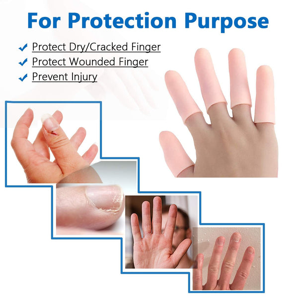 Finger Caps Silicone Finger Protectors Sleeves (Finger Cots  5 Pcs Set)