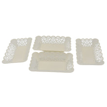 Rectangle Plastic Dinner Plate Snacks  Breakfast Restaurant Serving Trays Home School Coffee Hotel Kitchen Office (8 Pcs Set)