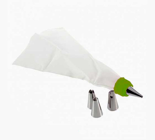 Cake Decorating Nozzle Set with Piping Bag – Stainless Steel for Cream & Frosting