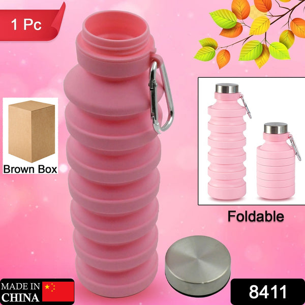 Foldable Water Bottle – Silicone, Leak-Proof, Portable for Sports & Travel (1 Pc, 24cm Foldable)