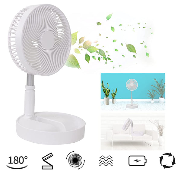 7206 Telescopic Electric Desktop Fan Height Adjustable Foldable  Portable For Travelcarry  Silent Table Top Personal Fan For Bedside Office Table (Battery Not Include)