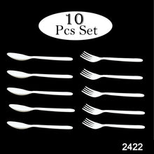 2422 Dinnerware Cutlery Premium Plastic Spoon And Fork Set - 10 Pcs