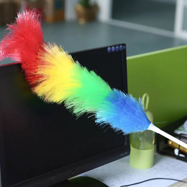 6321 Colorful Feather Duster  Microfiber Duster For Cleaning  Dusting Stick  Dusting Brush