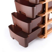 5-Tier Plastic Modular Drawer System – Multi-Purpose Storage Organizer (Brown)