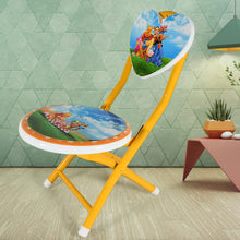 Heart-Shaped Kids Chair – Cartoon Printed Foldable Chair for Playrooms, Schools, Daycares, and Home, Metal and Fibre Body, Ideal for Picnic, Beach, and Camping (1 Pc)