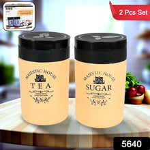 5640 Accurate Seal Tea Sugar Coffee Container Plastic Damru Shaped Tea Coffee Sugar Canisters Jar New Airtight Food Seal Containers For Salt Dry Fruit Grocery 2 Section (800 Ml Approx)