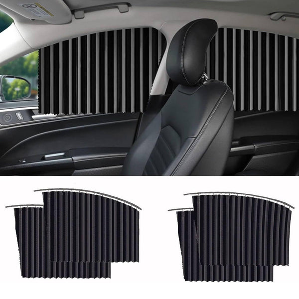 Curtain For Car Window  Heat  Sunshade Protection (4 Pcs With Curtain Hook  Adhesive Tap Set) Wukusy