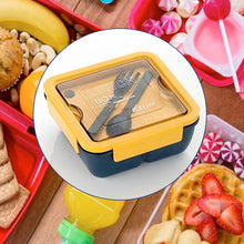 5336 Lunch Box Food Grade Plastic 2 Compartment Containers With Spoon And Fork Microwave Freezer Safe Leak Proof Tiffin Box Ideal For Adult  Kids