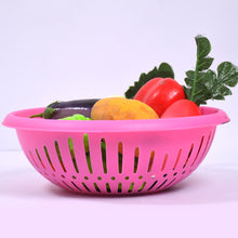 5245 Round Unbreakable Plastic Basket With Handle Organizers  Storage Basket For Fish Fruit Vegetable Multipurpose Use ( Moq  10 )