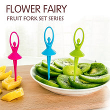 Dancing Doll Fruit Fork Cutlery Set with Stand - Set of 6